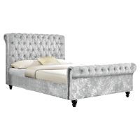 tyrell velvet bed frame silver king