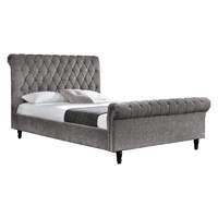 tyrell chenille bed frame silver king