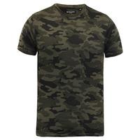 Tyler Camouflage Print Crew Neck T-shirt In Khaki