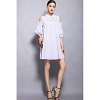 tyzee womens daily casual a line dresssolid shirt collar above knee sl ...