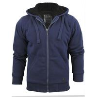 Tyde Borg Lined Zip Through Hoodie in Midnight Blue - Dissident