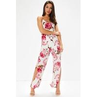 Tyra Floral Leg Split Jumpsuit