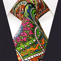 U31 New Men\'s Neckties Green Multicolor Floral 100% Silk Business Jacquard Woven Handmade Dress