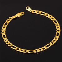 u7 high quality 18k gold filled figaro chain bracelet for men or women ...
