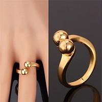 U7 Adjustable Cute Ring 18K Real Gold Plated Fancy Ring For Women Fashion Jewelry Unisex High Quality