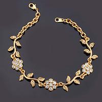 U7 Elegant Bracelets Olive Leaf Design Clear Austrian Rhinestone 18K Gold Plated Fashion Jewelry For Women Christmas Gifts