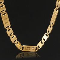 U7 High Quality Vintage 18K Chunky Gold Filled Figaro Chain Necklace for Men 5MM 22Inches 55CM Jewelry Christmas Gifts
