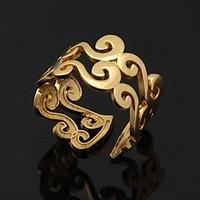 U7 Vintage Ring S Letter Rings 18K Real Gold Plated Fashion Women Men Jewelry Gift Resizable Promis rings for couples