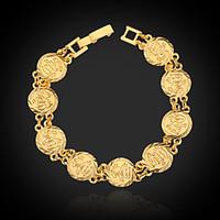 U7 18K Real Chunky Gold Plated Muslim Allah Bracelet Bangle Islamic Jewelry Gift for Women Men 19CM