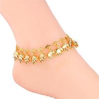 U7 Women\'s Ankle Foot Chains 18K Real Gold/Platinum Plated Cute Elephants Charms Sandal jewelry Kids Anklets Bracelets