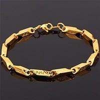 u7 cool mens chunky bracelet 18k gold plated 316l stainless steel chai ...