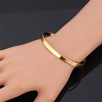 U7 Simple Design Vintage Bangles For Women Or Men 18K Real Gold Plated Cool Fashion Jewelry Bracelets Christmas Gifts