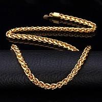 U7 Twisted Rope Chain Necklace 18K Real Gold Plated Long Chunky Necklace for Men Fashion Jewelry