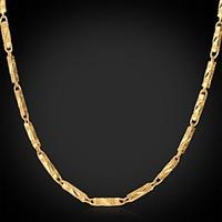 U7 Cool Chunky Necklace 18K Real Gold Plated Classical Link Chain Necklace Fashion Jewelry for Men