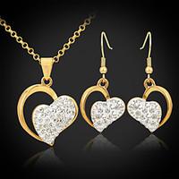 U7 18K Gold Plated Austrian SWA Rhinestone Hearts Jewelry Sets Jewelery Gift For Women