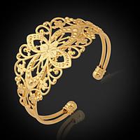 U7 Vintage Bracelets For Women 18K Chunky Gold Filled Gold Plated Cuff Bangle Jewelry Christmas Gifts