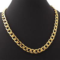 U7 Big Size Men\'s 18K Chunky Gold Filled Hiphop Link Chains Necklace 11MM 55CM Jewelry