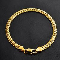 U7 High Quality 18K Chunky Gold Filled Twisted Figaro Link Chain Bracelet for Men Women Christmas Gifts