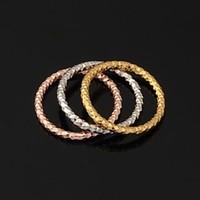 U7 New Round Triple Rings 3 Colors 18K Yellow Rose Gold Platinum Plated Band Rings for Women Promis rings for couples