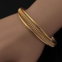 U7 Women\'s Simple Cuff Bangle 18K Gold Platinum Plated Cuff Bracelet High Quality Fashion Jewelry Jewellery