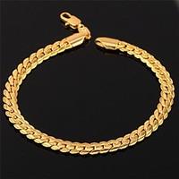 U7 Men\'s Cool Bracelet 3 Colors 18K Rose Gold Plated Wheat Classical Chunky Chain Bracelet Jewelry Unisex High Quality