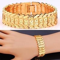 U7Flowers Bracelet 18K Real Gold Platinum Plated Chain Chunky Bracelet Bangle Fashion Jewelry for Men/Women