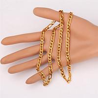 U7 18K Gold Filled Figaro Chain For Men 4Mm, 18 Inche (46Cm) Jewelry Christmas Gifts