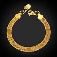 U7 18K Gold Filled Twisted Figaro Popcorn Link Chain Bracelet for Men Women 5MM 21CM Christmas Gifts