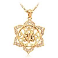 u7 ilamic allah pendant charm 18k gold plated wa rhinetone necklace re ...