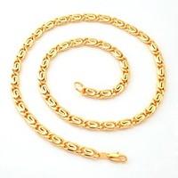 u7 18k chunky gold filled necklaces yellow gold plated figaro chains h ...