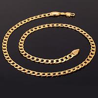 U7 18K Chunky Gold Filled Necklace Figaro Chains High Quality Franco Necklaces Chain for Men 5MM 55CM Jewelry Christmas Gifts