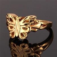 U7 Cute Hollow Butterfly Ring 18K Real Gold Plated Ring For Women Fashion Jewelry for Women High Quality