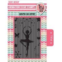 Uchi\'s Design Animation Clear Ballerina Stamps and Black Grid Vellum 407354