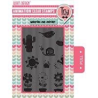 uchis design animation clear growing garden stamps and black grid vell ...