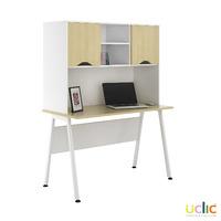 uclic aspire desk with upper storage 1200mm sylvan maple