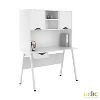 Uclic Aspire Desk with Upper Storage and Drawer 1200mm Kaleidoscope White