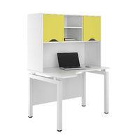 uclic engage corner desk with upper storage sylvan beech