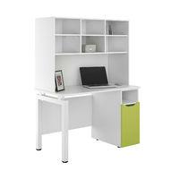 uclic engage desk with cpu cupboard and overshelving reflections stone ...