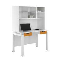 Uclic Engage Desk with Overshelving and 2 Drawers Kaleidoscope Green