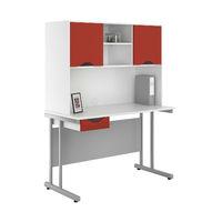 Uclic Create Desk with Upper Storage and 2 Drawers Sylvan Walnut