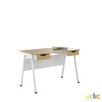 uclic aspire desk with 2 drawers sylvan oak