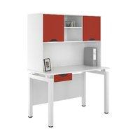 Uclic Engage Desk with Upper Storage and Drawer 800mm Reflections White