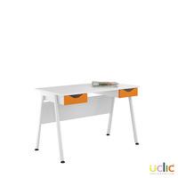 uclic aspire desk with 2 drawers kaleidoscope orange