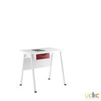 Uclic Aspire Desk with Drawer 800mm Reflections Burgundy