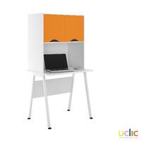 Uclic Aspire Desk with Upper Storage 800mm Kaleidoscope Orange