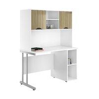 Uclic Create Desk with CPU holder and Upper Storage Reflections Light Olive
