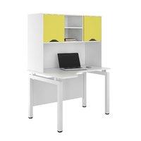 Uclic Engage Corner Desk with Upper Storage Reflections Black