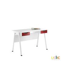 uclic aspire desk with 2 drawers reflections burgundy