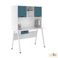 Uclic Aspire Desk with Upper Storage and Drawer 1200mm Kaleidoscope Blue