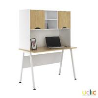 uclic aspire desk with upper storage 1200mm sylvan oak